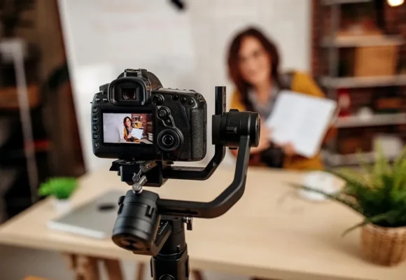 Influencer recording content for followers — showing the impact of influencers on digital culture
