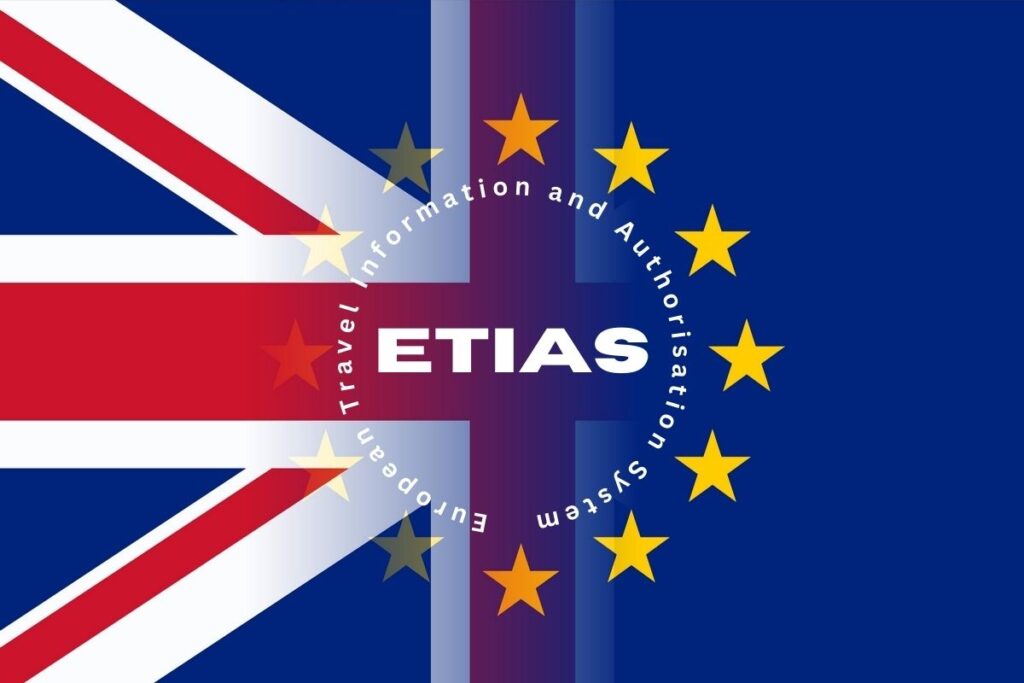 ETIAS and UK flag collage