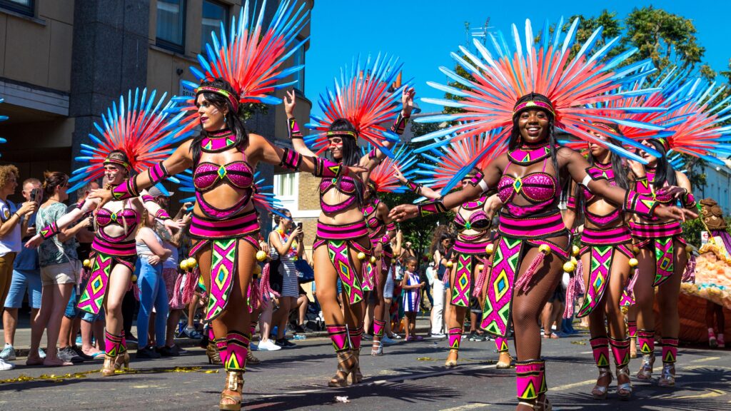 Women performing dance at Notting Hill Carnival