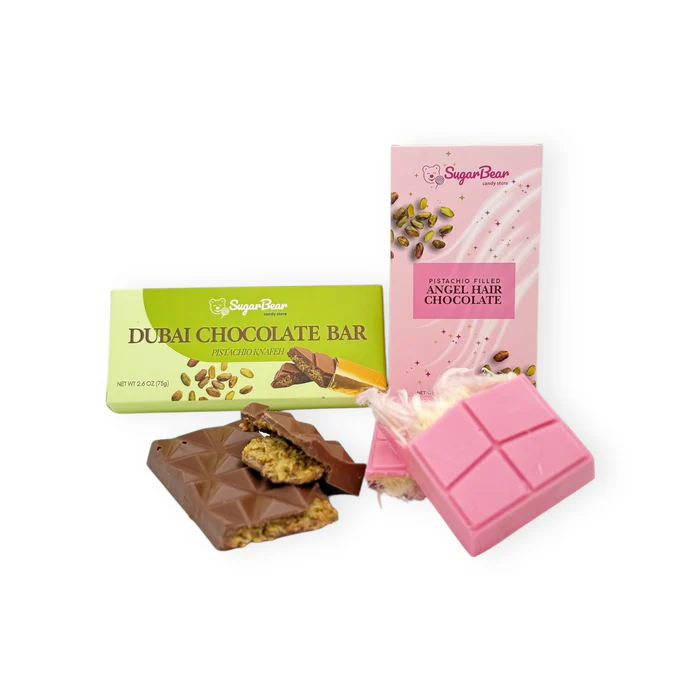 an image of Dubai Chocolate vs Angel Hair Chocolate