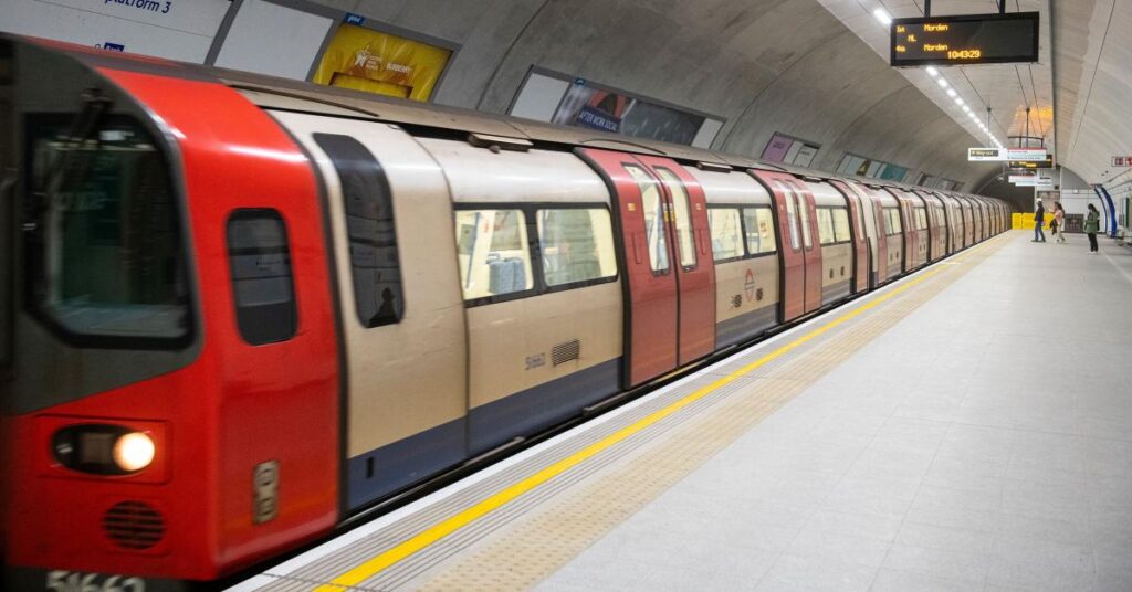 An underground TFL train. 
