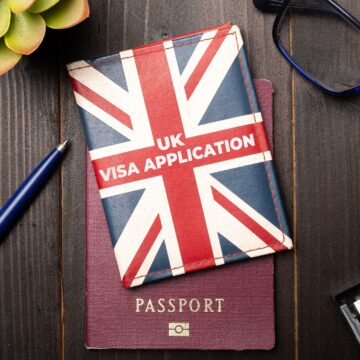 UK visa application and passport