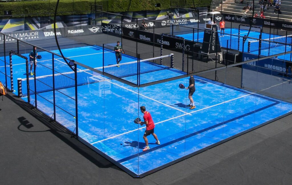 Young person playing padel
