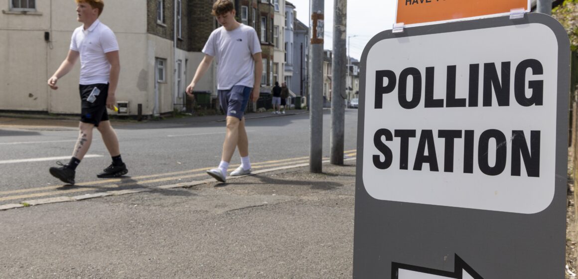 A picture of a polling station, after the government decision to lowering the voting age to 16