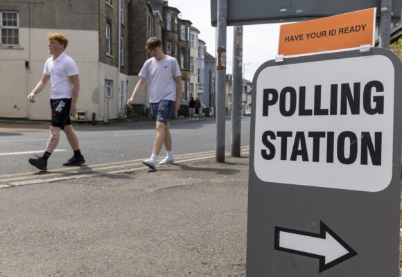 Local Elections Polling Day 2025 A picture of a polling station, after the government decision to lowering the voting age to 16