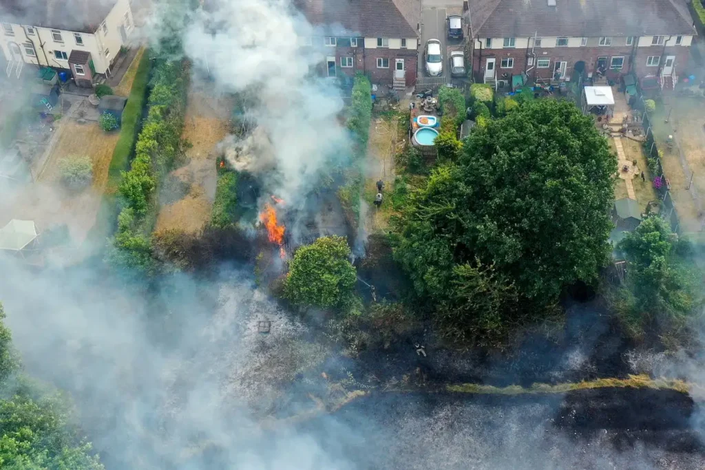 Fire breaking down from the UK heat 
