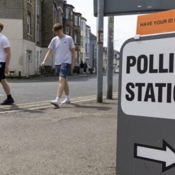 A picture of a polling station, after the government decision to lowering the voting age to 16