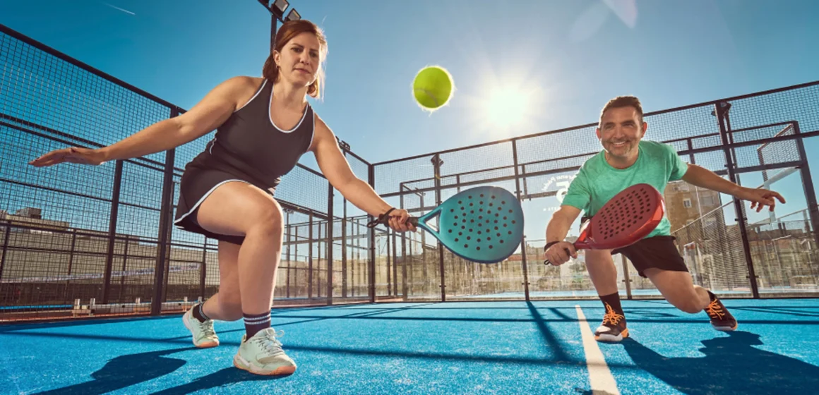 Young person playing padel