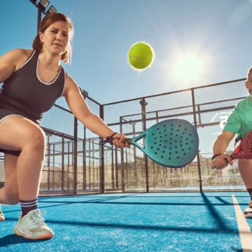 Young person playing padel