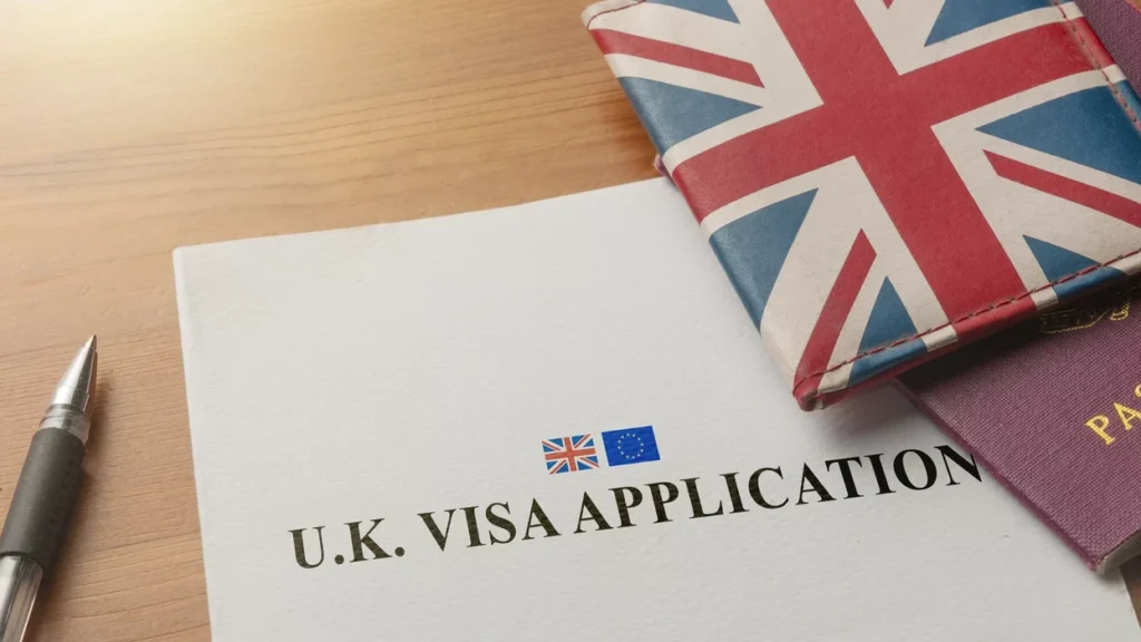 UK visa application and passport