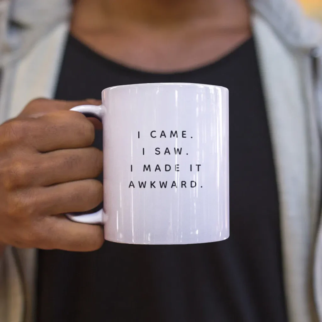Fun Awesome Trendy Typography Awkward Coworker Two-Tone Coffee Mug