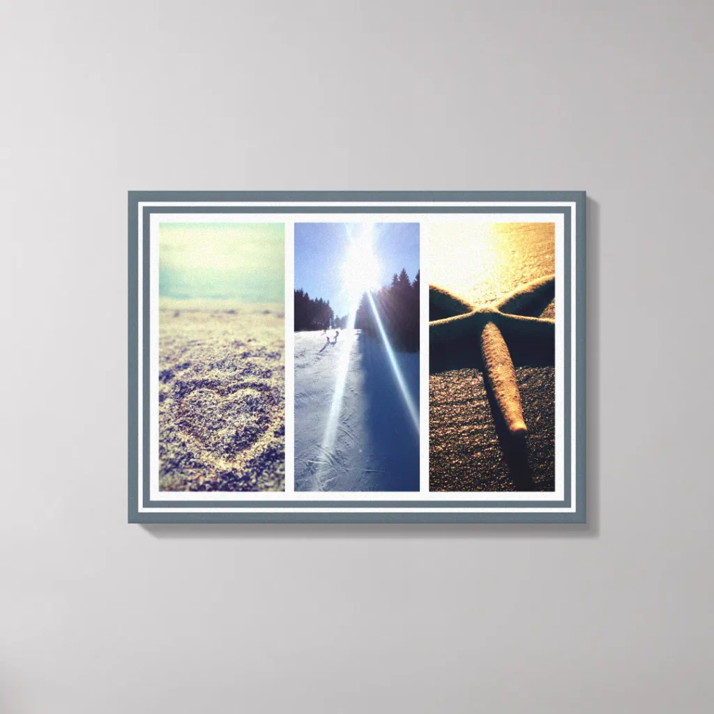 Triptych 3 photo canvas wall art print template