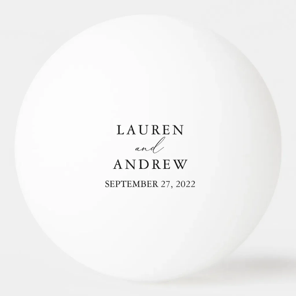 Black and White Wedding Personalised Ping Pong Ball