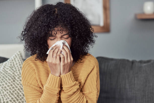 a woman sick from flu season