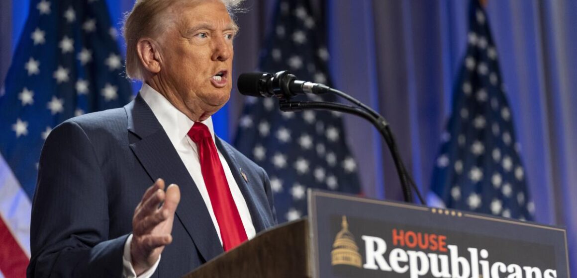 A picture pf Trump following his shocking statements of new tariffs on UK and other European countries to secure greenland