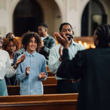 Young people in chuch, to showcase the increase in religious beliefs and practices in Gen Z