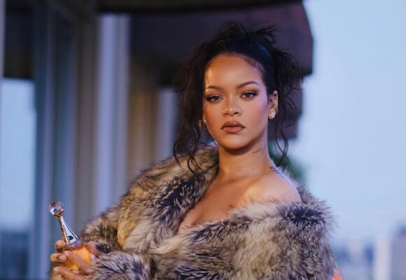 Rihanna on set for Dior