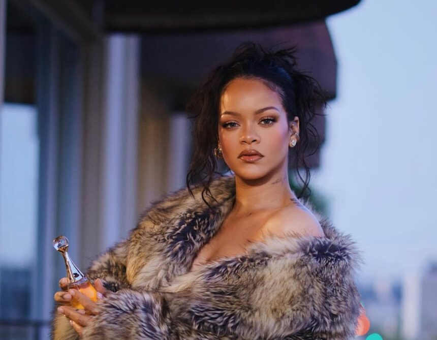 Rihanna on set for Dior