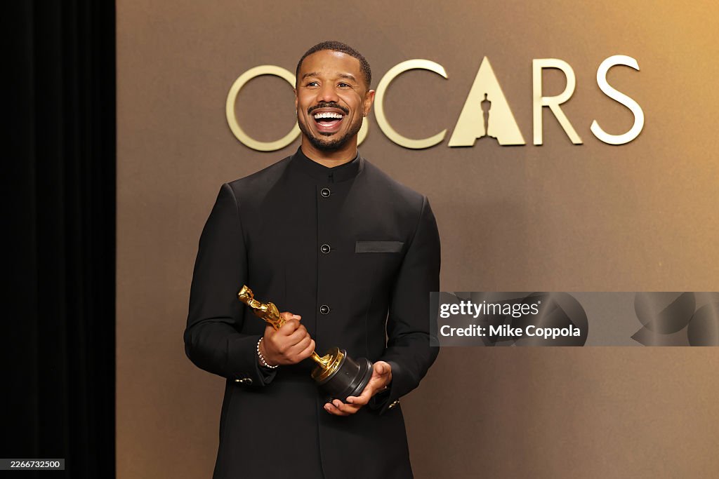 HOLLYWOOD, CALIFORNIA - MARCH 15: Michael B. Jordan, winner of the Best Actor Award for “Sinners”, poses in the press room during the 98th Oscars at Dolby Theatre on March 15, 2026 in Hollywood, California. (Photo Credit: Mike Coppola/Getty Images)
