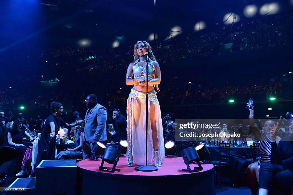 MANCHESTER, ENGLAND - MARCH 26: Shenseea performs onstage during the 2026 MOBO Awards at Co-op Live on March 26, 2026, in Manchester, England. (Photo by Joseph Okpako/Getty Images for MOBO)