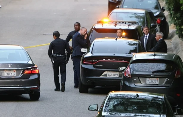 Photo outside of Rihanna's Beverley Hills Mansion post-shooting. Image source by RTÉ.