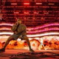 Photograph of Kanye performing live at