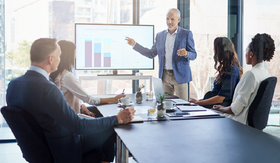 A leader in the boardroom A leader in the boardroom