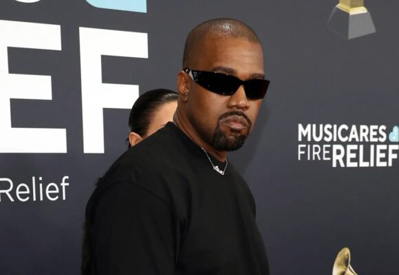 Kanye West at the Grammys red carpet 2026.