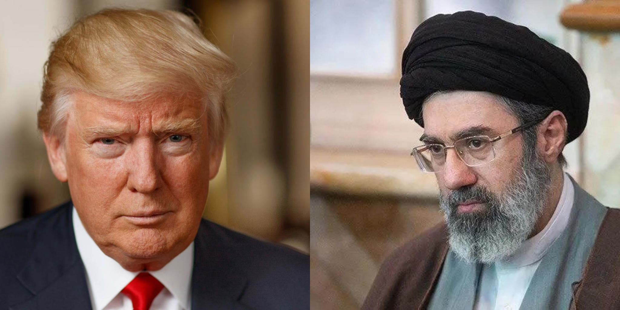 Photograph of Donald Trump and Mojtaba Khamenei