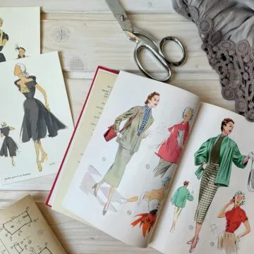 Photograph of a sketch book of a fashion apparel