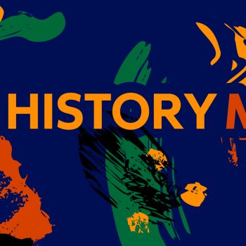 Celebrate the Black History banner with iconic revolutionary heroes