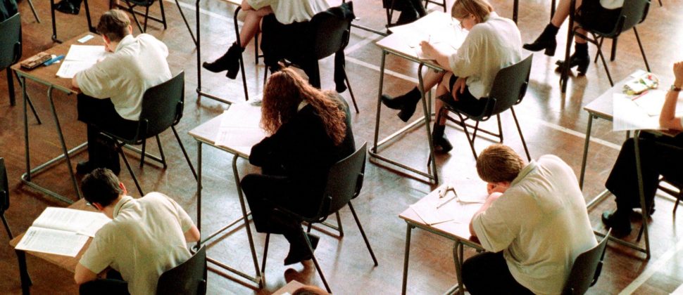 Students writing exams