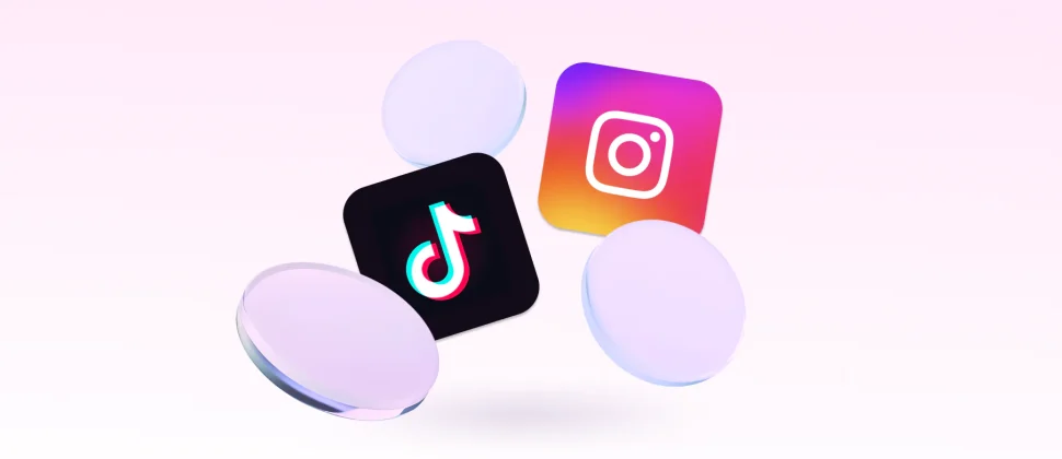 Social media icons TikTok and Instagram
